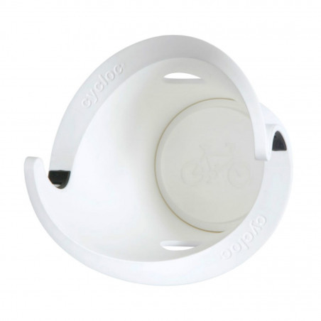 PRESENTOIR-SUPPORT 1 VELO CYCLOC SOLO MURAL BLANC (FIXATION PAR LE CADRE)