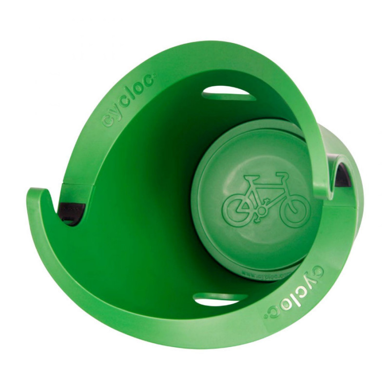 PRESENTOIR-SUPPORT 1 VELO CYCLOC SOLO MURAL VERT  (FIXATION PAR LE CADRE)