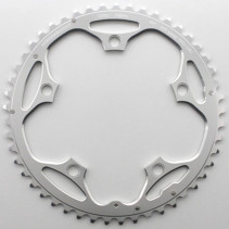 PLATEAU ROUTE 5BRA D.130 STRONGLIGHT 49DTS EXTERIEUR ARGENT ALU 7075 TYPE SHIMANO  9-10V.