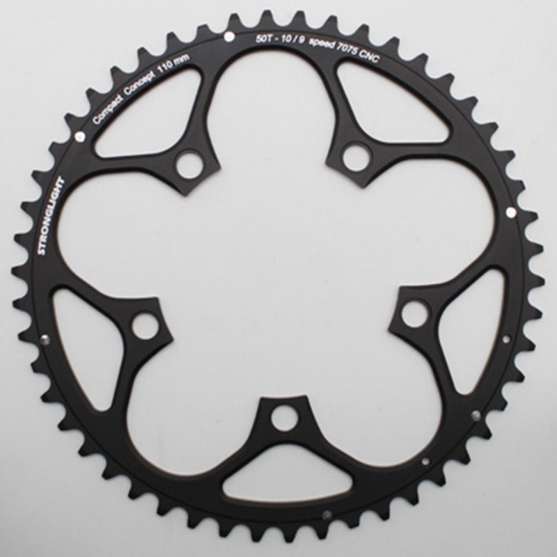 PLATEAU ROUTE 5BRA D.110 STRONGLIGHT 50DTS EXTERIEUR NOIR TYPE SHIMANO 9-10-11V.