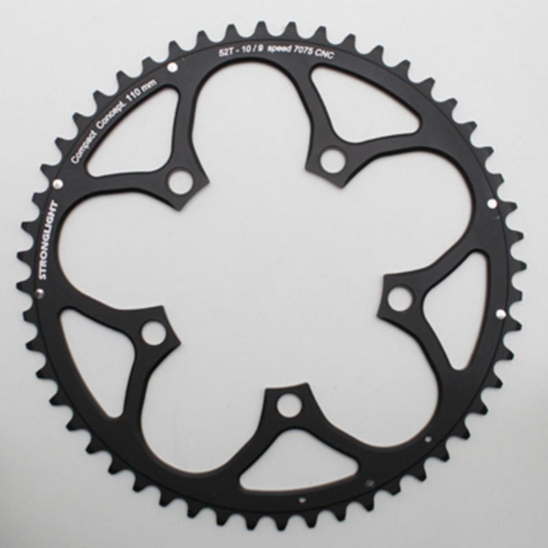 PLATEAU ROUTE 5BRA D.110 STRONGLIGHT 52DTS EXTERIEUR NOIR TYPE SHIMANO 9-10-11V.