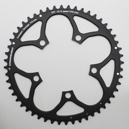 PLATEAU ROUTE 5BRA D.110 STRONGLIGHT 52DTS EXTERIEUR NOIR TYPE SHIMANO 9-10-11V.