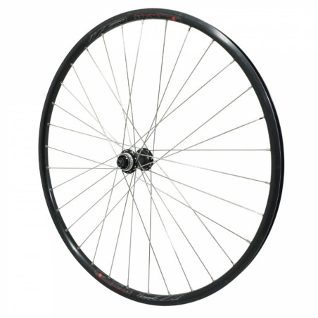 Roue vtc 700x35 disc avant m820 alu noir moy Shimano m3050 centerlock rayon inox