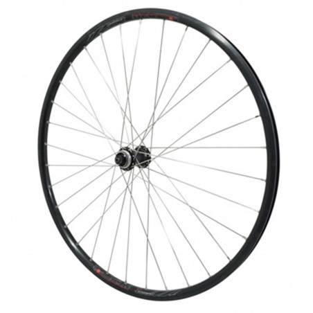 Roue vtc 700x35 disc avant m820 alu noir moy Shimano m3050 centerlock rayon inox