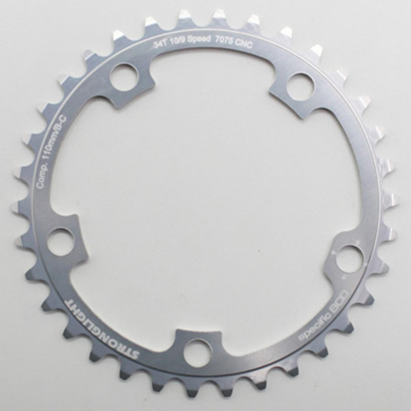 PLATEAU ROUTE 5BRA D.110 STRONGLIGHT ULTRA TORQUE  34DTS INTERIEUR CAMPA ARGENT ALU 7075  10V.