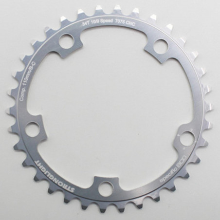 PLATEAU ROUTE 5BRA D.110 STRONGLIGHT ULTRA TORQUE  34DTS INTERIEUR CAMPA ARGENT ALU 7075  10V.
