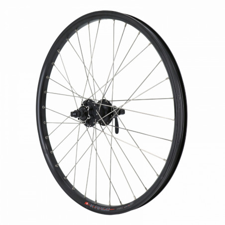 Roue vtt 24" arriere double paroi moy Shimano m475 disc 6trous cassette 8-9-10v. rayon inox