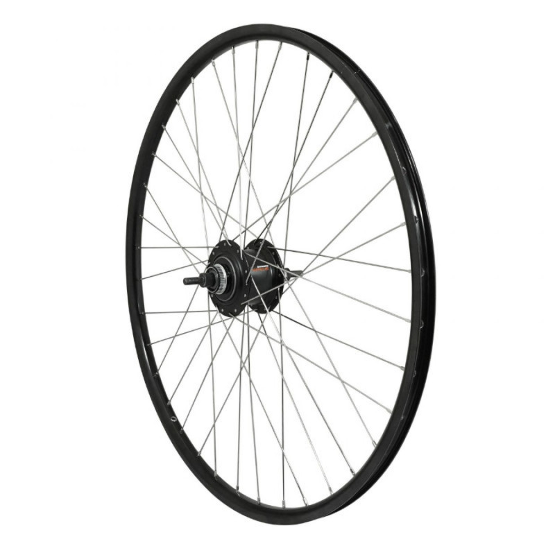Roue vtc 700x35 arriere er20 alu noir double paroi moy nexus 7v disc centerlock 36 rayons inox