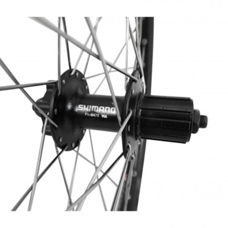Roue vtt 20" arriere kargo disc vae-e-bike alu noire double paroi moyeu Shimano m475 disc 6 trous cassette 10-9-8v. (renforce)