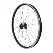Roue vtt 24" avant kargo disc vae-e-bike alu double paroi moyeu Shimano m475 disc 6 trous noire blocage (renforce) rayon inox