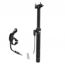 TIGE DE SELLE VTT REGLABLE P2R ALU NOIR DIAM. 31,6  L400mm  (REGLAGE PAR CABLE EXTERNE 0-125mm)