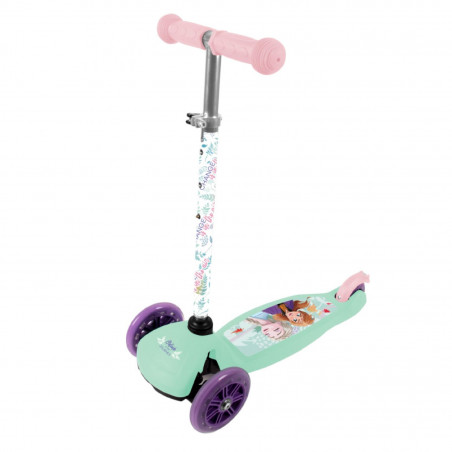 TROTTINETTE DISNEY 3 ROUES FROZEN PASTEL ACIER PLIABLE ET REGLABLE AVEC FREIN ROUE ARRIERE