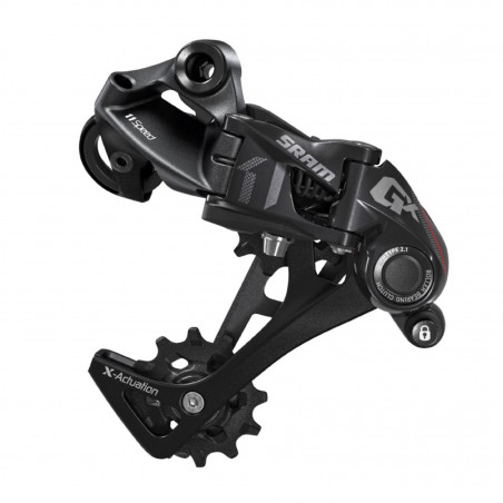Derailleur vtt arriere Sram 11v. gx pour mono noir-rouge chape longue
