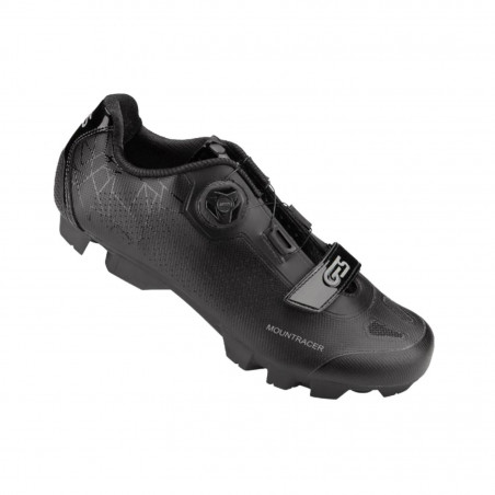 CHAUSSURE VTT GES MOUNTRACER2 NOIR T45 FIXATION BOA-VELCRO COMPATIBLE SPD (PAIRE)