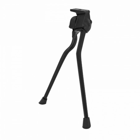 BEQUILLE VELO DOUBLE CENTRALE PLETSCHER NOIRE AVEC 2 PIEDS RABATABLE DU MEME COTE LONGUEUR 320mm