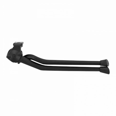 BEQUILLE VELO DOUBLE CENTRALE PLETSCHER NOIRE AVEC 2 PIEDS RABATABLE DU MEME COTE LONGUEUR 320mm