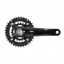 PEDALIER VTT ATC 11-10-9V. NOIR 175mm 36-22 INTEGRE AXE 24-22mm (AVEC CUVETTES INTEGRE FILETAGE ANGLAIS - BSC - 1,37x24 