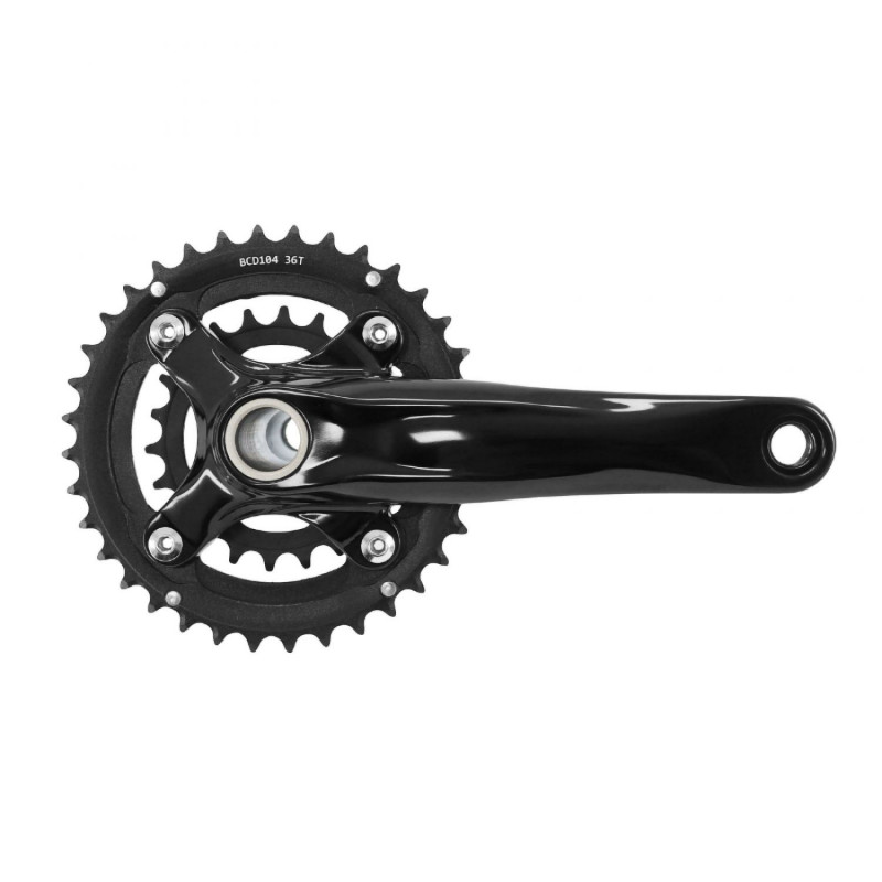 PEDALIER VTT ATC 11-10-9V. NOIR 175mm 36-22 INTEGRE AXE 24-22mm (AVEC CUVETTES INTEGRE FILETAGE ANGLAIS - BSC - 1,37x24 