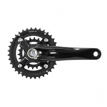 PEDALIER VTT ATC 11-10-9V. NOIR 175mm 36-22 INTEGRE AXE 24-22mm (AVEC CUVETTES INTEGRE FILETAGE ANGLAIS - BSC - 1,37x24 