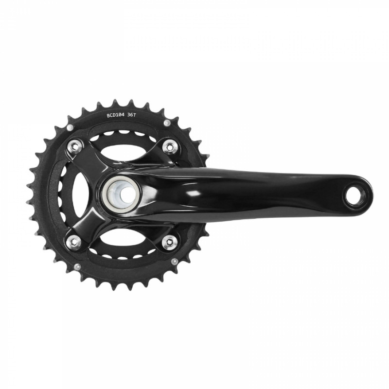 PEDALIER VTT ATC 11-10-9V. NOIR 175mm 36-26 INTEGRE AXE 24-22mm (AVEC CUVETTES INTEGRE FILETAGE ANGLAIS - BSC - 1,37x24