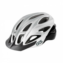 CASQUE VELO ADULTE GES VTT-GRAVEL REVO ARGENT IN-MOLD TAILLE 54-58 AVEC VISIERE ET FIT-SYSTEM (VENDU EN BOITE)