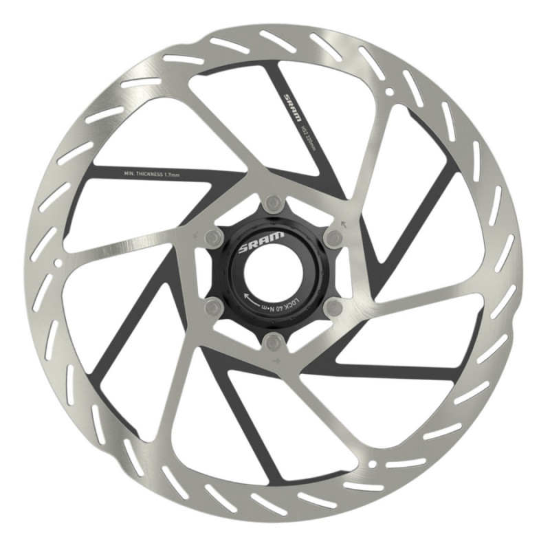Disque de frein vtt centerlock Sram hs2 220mm argent (bord arrondi)