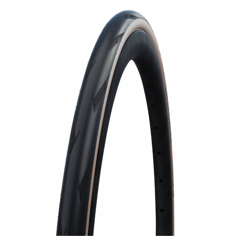 Pneu route 700 x 30 Schwalbe pro one super race noir-beige tubeless - tubetype (30-622) renfort v-guard addix compatible giant