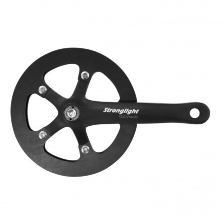 PEDALIER ROUTE STRONGLIGHT 8V. IMPACT S NOIR 170mm 42dts AVEC CARTER POUR TRANSMISSION AVEC TENDEUR DE CHAINE (AXE CARRE 118mm)
