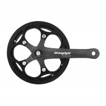PEDALIER ROUTE STRONGLIGHT 8V. IMPACT S NOIR 170mm 46dts AVEC CARTER POUR TRANSMISSION AVEC TENDEUR DE CHAINE (AXE CARRE 118mm)