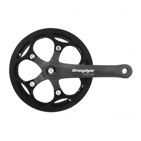PEDALIER ROUTE STRONGLIGHT 8V. IMPACT S NOIR 170mm 46dts AVEC CARTER POUR TRANSMISSION AVEC TENDEUR DE CHAINE (AXE CARRE 118mm)
