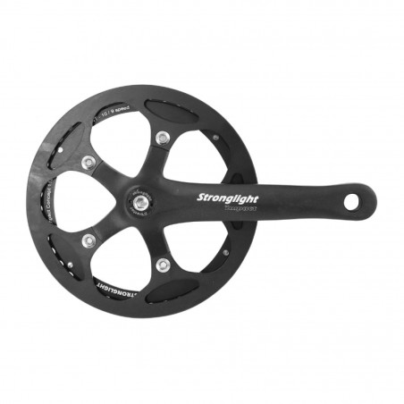 PEDALIER ROUTE STRONGLIGHT 8V. IMPACT S NOIR 170mm 44dts AVEC CARTER POUR TRANSMISSION AVEC TENDEUR DE CHAINE (AXE CARRE 118mm)