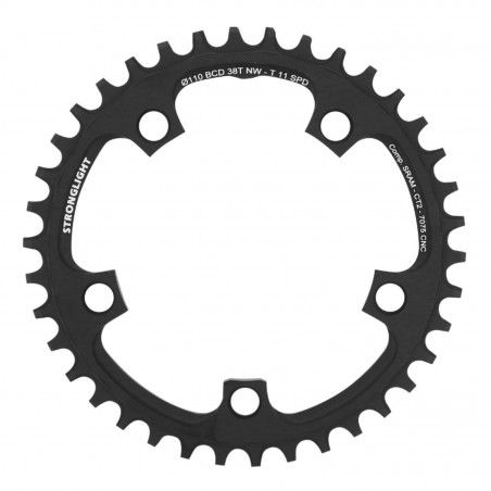 PLATEAU GRAVEL 5BRA D.110 POUR SRAM STRONGLIGHT CT2 38DTS MONO NOIR COMPATIBLE RED-FORCE-RIVAL 11V.