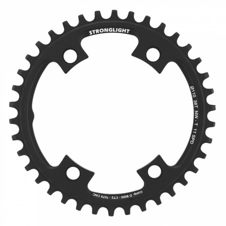 PLATEAU GRAVEL 4BRA D.110 POUR SHIMANO ULTEGRA 6800 STRONGLIGHT CT2 38DTS MONO NOIR COMPATIBLE SHIMANO DURA-ACE 9000 - 105