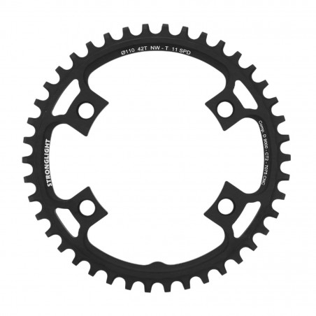PLATEAU GRAVEL 4BRA D.110 POUR SHIMANO ULTEGRA 6800 STRONGLIGHT CT2 42DTS MONO NOIR COMPATIBLE SHIMANO DURA-ACE 9000 - 105 5800