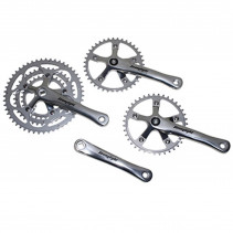 PEDALIER ROUTE STRONGLIGHT 9-10V. IMPACT TANDEM ARGENT 170mm 51-39-30 (KIT AVANT   ARRIERE) (AXE CARRE 115mm)