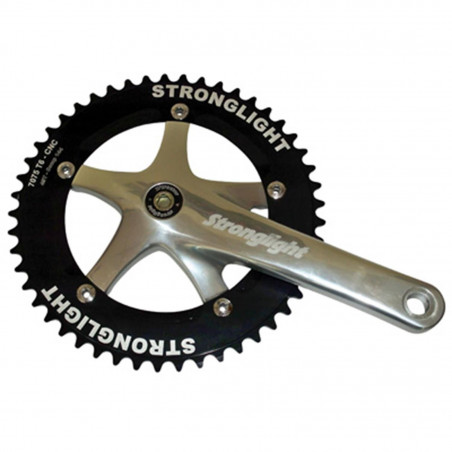 PEDALIER ROUTE PISTE STRONGLIGHT TRACK 2000 JIS 165mm PLATEAU 46D. 1"1-8 (FIXIE - SINGLESPEED) (AXE CARRE 107MM) PLATEAU DIAM