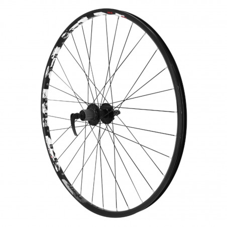 Roue vtt 29" karma disc arriere noir double paroi moyeu 6trous pour cassette Shimano-Sram 11-10-9-8v.  - 21mm inter et 27mm