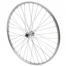 Roue city 650x30a (26x1 3-8) alu avant moy alu axe plein (35-590) (vendu avec ecrou 9x100)
