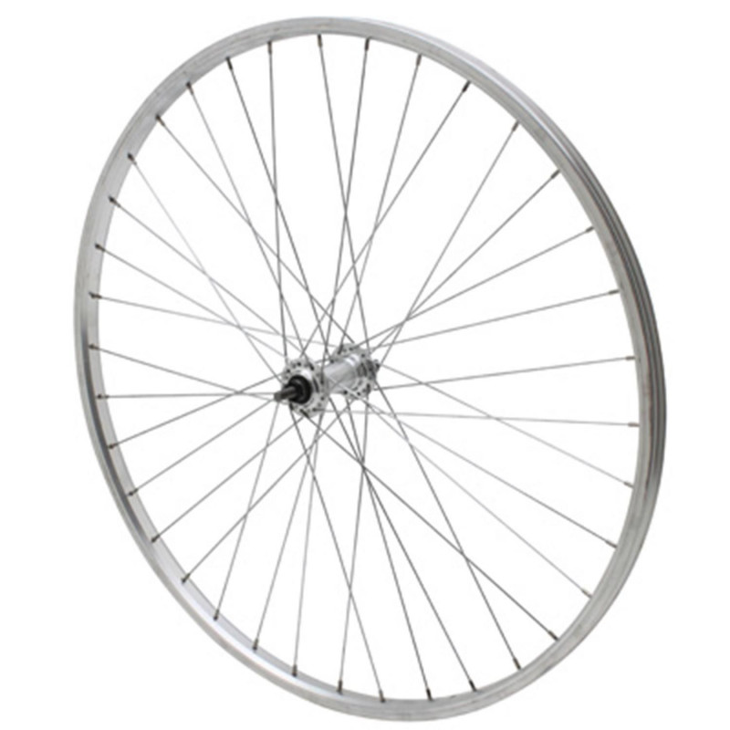 Roue city 650x30a (26x1 3-8) alu avant moy alu axe plein (35-590) (vendu avec ecrou 9x100)