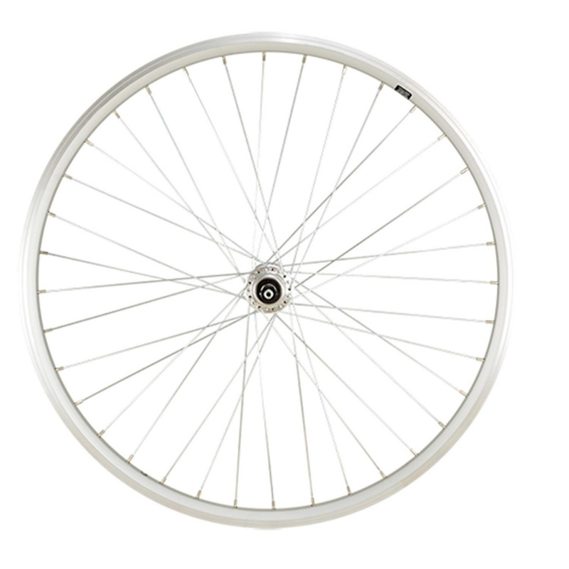 Roue vtt 26" ar blocage jante argent mach1 er10 moy.miche v-brake a visser 5/6/7v 36t