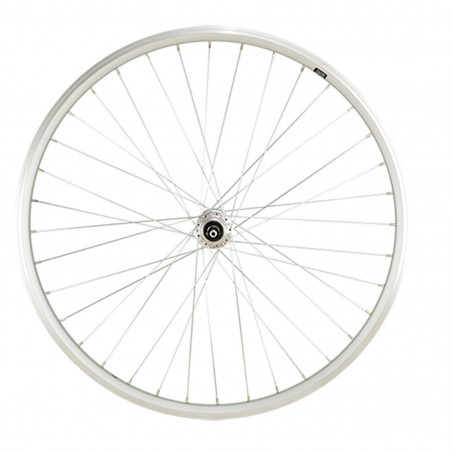 Roue vtt 26" ar blocage jante argent mach1 er10 moy.miche v-brake a visser 5/6/7v 36t