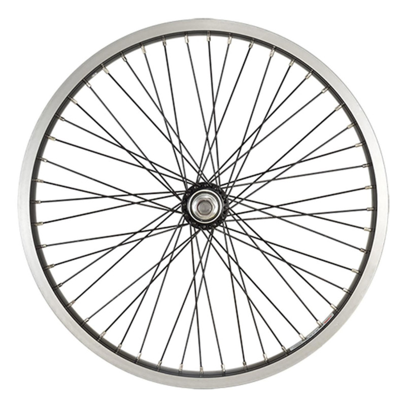 Roue bmx 20" ar ecrou axe plein jante noir as7x. moyeu axe 10mm monovitesse 48t