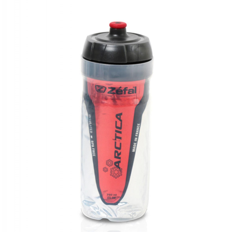 Bidon Zefal isotherm arctica 55 argent/rouge 550ml (isotherme 2h30)