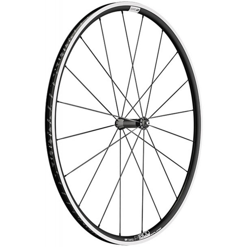 Roue route 700 dt swiss p1800-23 performance avant noir a pneu (hauteur jante 23mm)