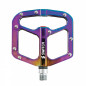 PEDALE VTT DESCENTE - BMX SWITCH GAP OIL ALU FILETAGE 9-16 AVEC PICOTS ARGENT (PAIRE)