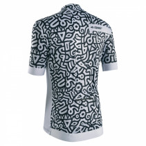 MAILLOT GIST HOMME PAINT MANCHES COURTES ZIP TOTAL NOIR-BLANC  M    -5344