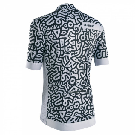 MAILLOT GIST HOMME PAINT MANCHES COURTES ZIP TOTAL NOIR-BLANC  M    -5344