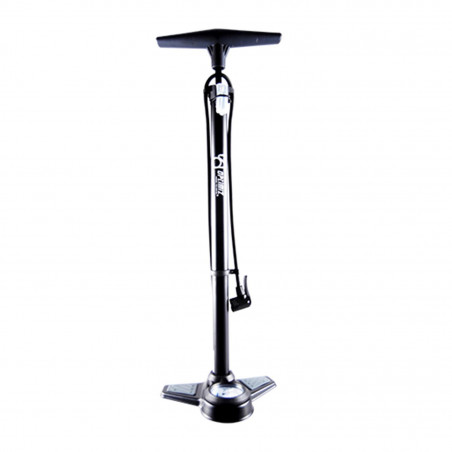 Pompe a pied optimiz acier noir mano 11 bars double tete plastique vs/vp