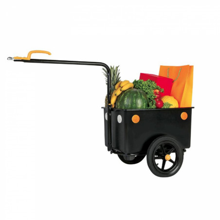 Remorque velo utilitaire maxitrailer 60l  (dimensions interieures l 60cm x l 40cm x h 21cm) avec roues  fixation tige de selle