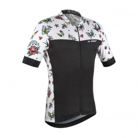 MAILLOT GIST TATOO ETE MANCHES COURTES ZIP TOTAL BLANC